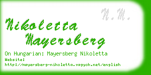 nikoletta mayersberg business card